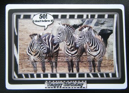 Zebra Pyramid Card Front by Charlie Angel