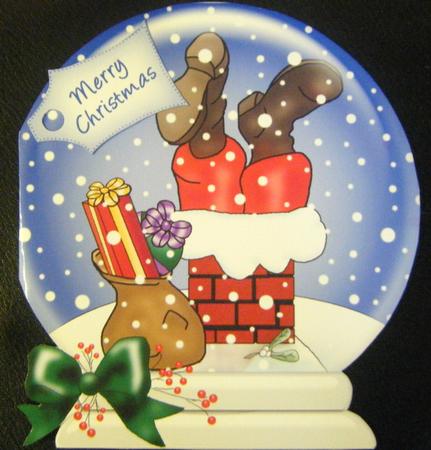 Xmas Santa's Stuck! Snow Globe by Charlie Angel