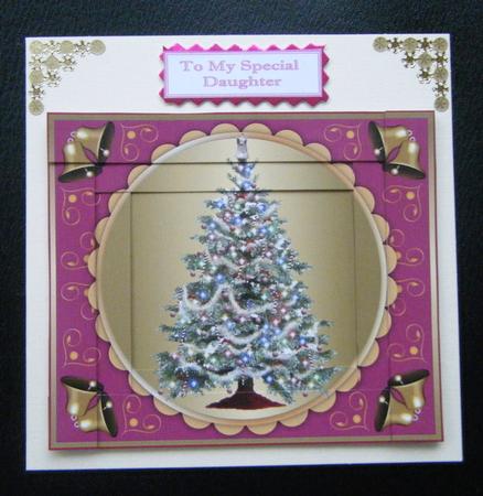 Christmas Tree Spiral Edge Stacker Pink by Charlie Angel
