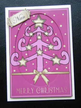 Funky Christmas Tree Inverted Pyramid (pink) by Charlie Angel