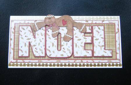 Dl Card Front or Topper Noel with Gingerbread Man by Charlie Angel