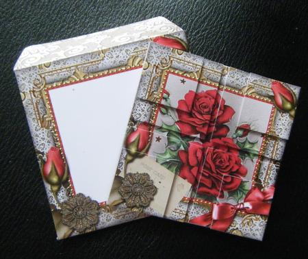 Christmas Roses 3in Mini Card Envelope 4 Corner Stacker Aio by Charlie Angel
