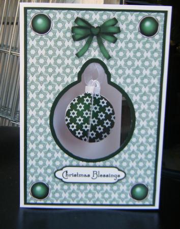 3D Green Christmas Bauble Dangler Embellishment by Charlie Angel