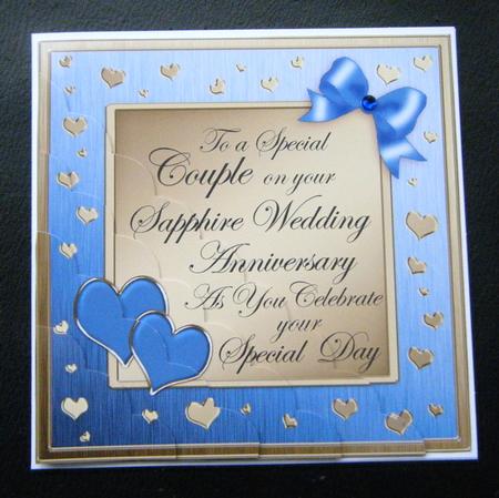 Sapphire Wedding Anniversary Scallop Corner Side Stacker by Charlie Angel