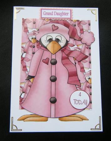 Cute Winter Birthday Penguin by Charlie Angel