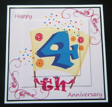 4th Anniversary Celebrations Quick Pyramid Card by Charlie Angel
