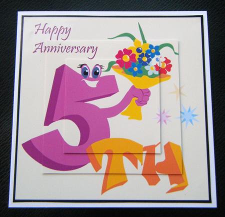 Cute & Sparkly 5th Anniversary Quick Pyramid Card by Charlie Angel