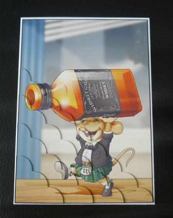 Scots Whisky Mouse! Green Kilt A4 by Charlie Angel