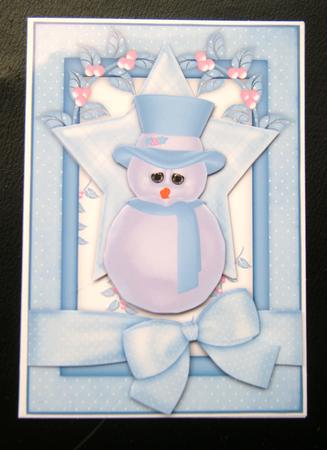 Cute Snowboy in Blue A4 Card Front by Charlie Angel