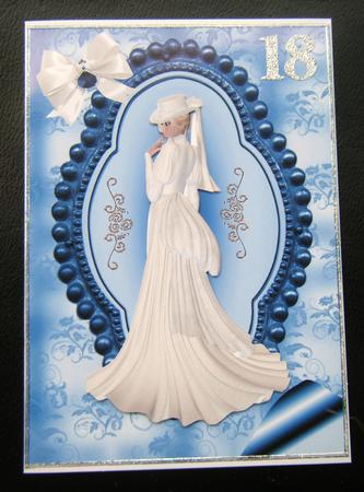 Elegant Lady in White Gown & Hat by Charlie Angel