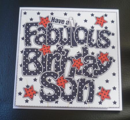 Birthday Son Scallop Corner Side Stacker Topper by Charlie Angel