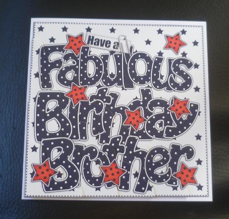 Birthday Brother Scallop Corner Side Stacker Topper by Charlie Angel