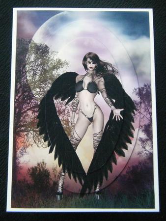 Sexy Dark Gothic Angel Quick Pyramid Card by Charlie Angel