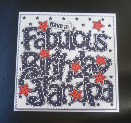 Birthday Grandpa Scallop Corner Side Stacker Topper by Charlie Angel