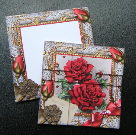Christmas Roses Mini Card Envelope 4 Corner Stacker Aio by Charlie Angel