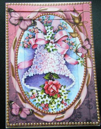 Two Tone Wedding Bells Spiral Edge Stacker 7x5in Card Front by Charlie Angel