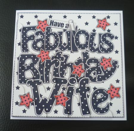 Birthday Wife Scallop Corner Side Stacker Topper by Charlie Angel