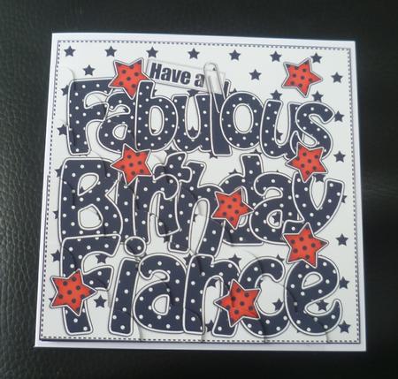 Birthday Fiance Scallop Corner Side Stacker Topper by Charlie Angel