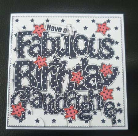 Birthday Granddaughter Scallop Corner Side Stacker Topper by Charlie Angel