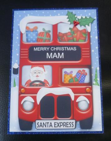 Xmas Santa Express Mam A5 Quick Card N 3D Decoupage by Charlie Angel