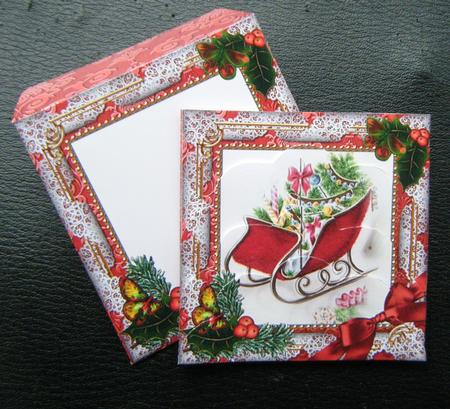 The Sleigh Holly Card Envelope Scallop Bottom Stacker Aio by Charlie Angel