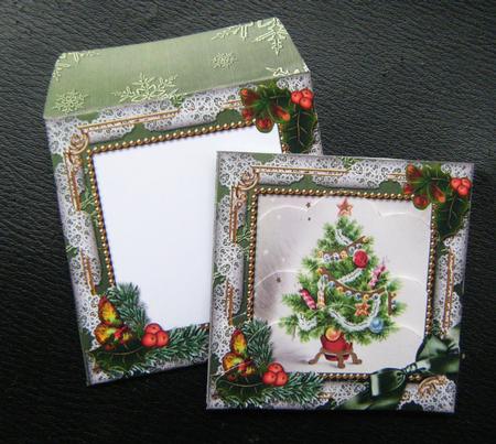 The Tree Holly Mini Card Envelope Scallop Bottom Stacker Aio by Charlie Angel