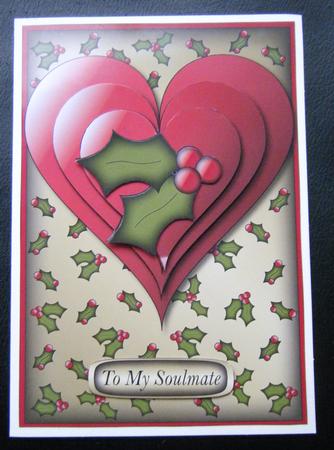 Christmas Love Hearts Decoupage by Charlie Angel