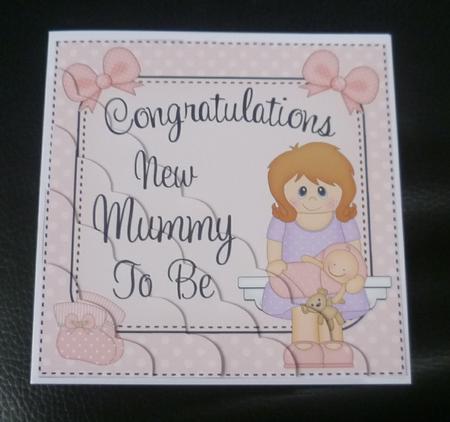 New Mummy to Be Scallop Corner Side Stacker Topper by Charlie Angel