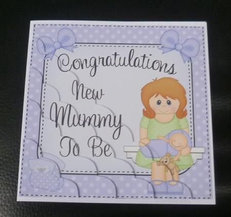 New Mummy to Be Scallop Corner Side Stacker Topper by Charlie Angel