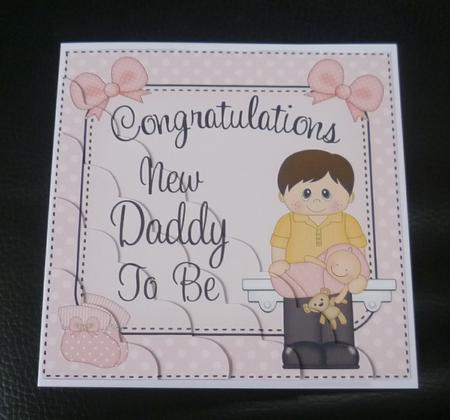 New Daddy to Be Scallop Corner Side Stacker Topper by Charlie Angel