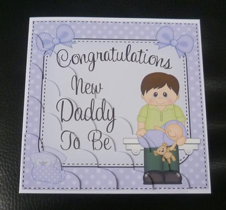New Daddy to Be Scallop Corner Side Stacker Topper by Charlie Angel
