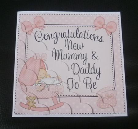 New Daddy to Be Scallop Corner Side Stacker Topper by Charlie Angel