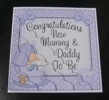 New Daddy to Be Scallop Corner Side Stacker Topper by Charlie Angel