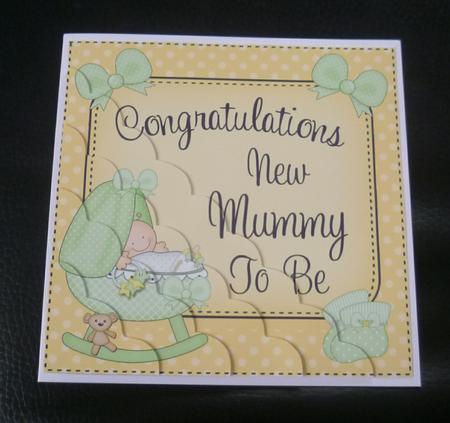 New Mummy to Be Scallop Corner Side Stacker Topper by Charlie Angel