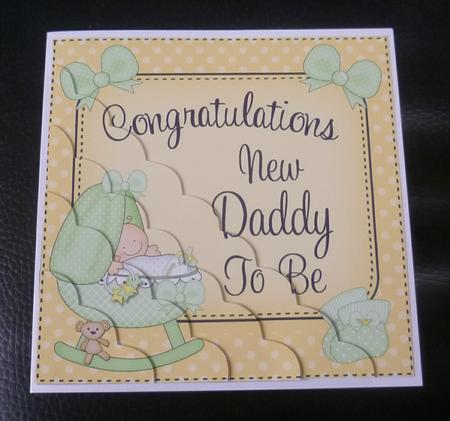 New Daddy to Be Scallop Corner Side Stacker Topper by Charlie Angel