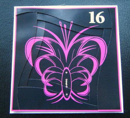 Black & Pink Rock Butterfly Wavy Edged Spiral Side Stacker by Charlie Angel