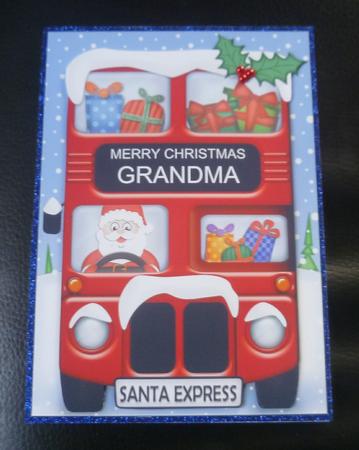 Xmas Santa Express Grandma A5 Quick Card N 3D Decoupage by Charlie Angel