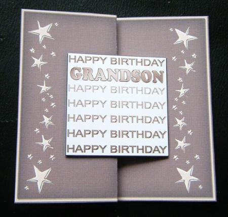 Birthday Grandson No-hole Fold Back Card by Charlie Angel