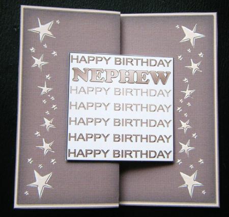 Birthday Nephew No-hole Fold Back Card by Charlie Angel