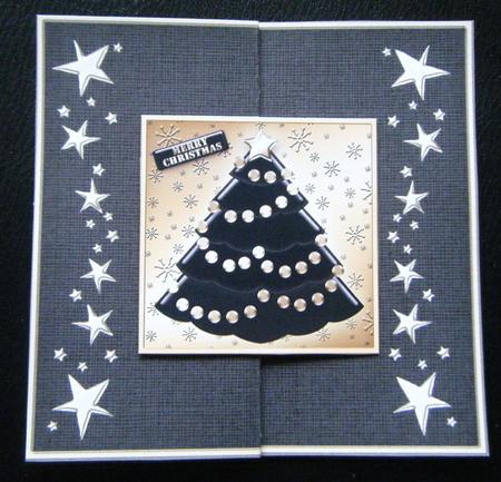 Xmas Tree No-hole Fold Back Card by Charlie Angel
