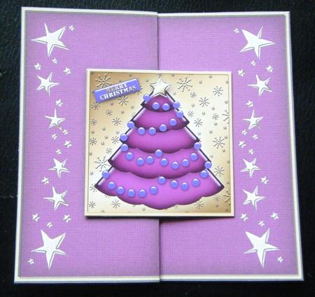 Xmas Tree No-hole Fold Back Card by Charlie Angel