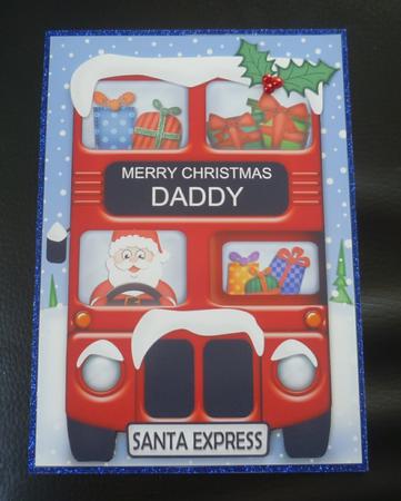 Xmas Santa Express Daddy A5 Quick Card N 3D Decoupage by Charlie Angel