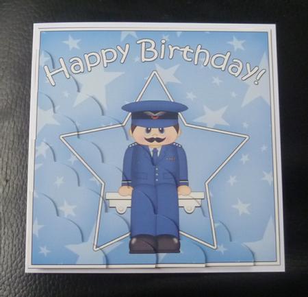 Airforce Pilot Birthday Scallop Corner Side Stacker by Charlie Angel