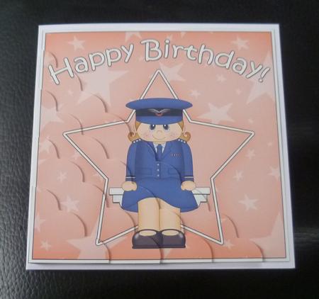 Airforce Pilot Birthday Scallop Corner Side Stacker by Charlie Angel