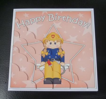Firewoman Birthday Scallop Corner Side Stacker by Charlie Angel