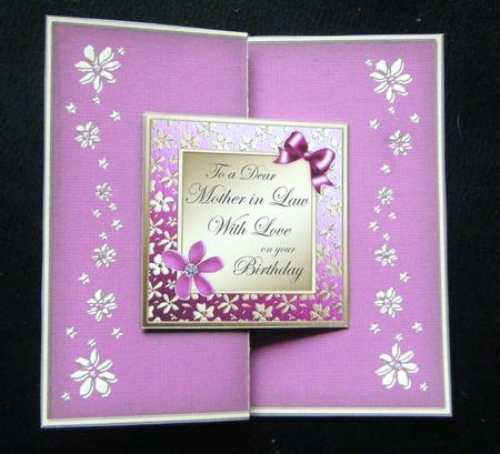 Birthday Mother in Law Floral No-hole Fold Back Card by Charlie Angel