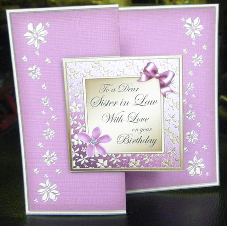 Birthday Sister in Law Floral No-hole Fold Back Card by Charlie Angel