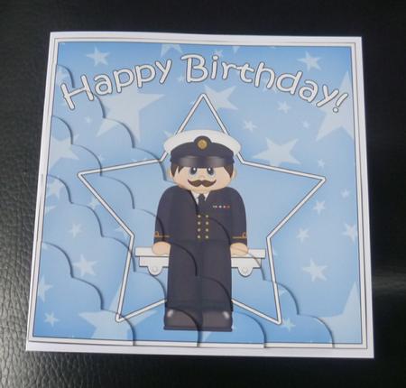 Navy Birthday Scallop Corner Side Stacker by Charlie Angel