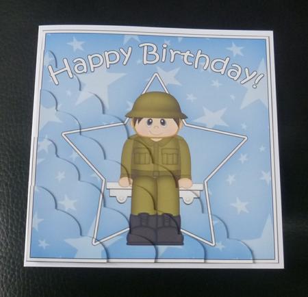 Army Birthday Scallop Corner Side Stacker by Charlie Angel