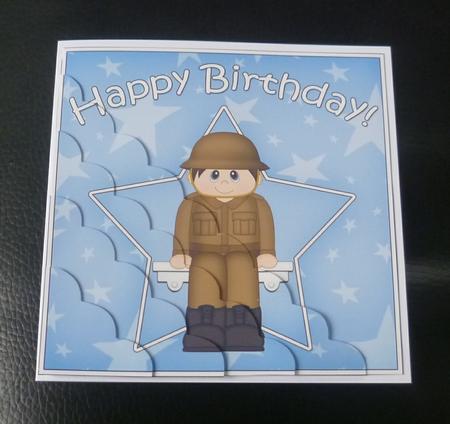 Army Birthday Scallop Corner Side Stacker by Charlie Angel